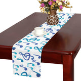 Music Notes Pattern Print Design 03 Table Runner