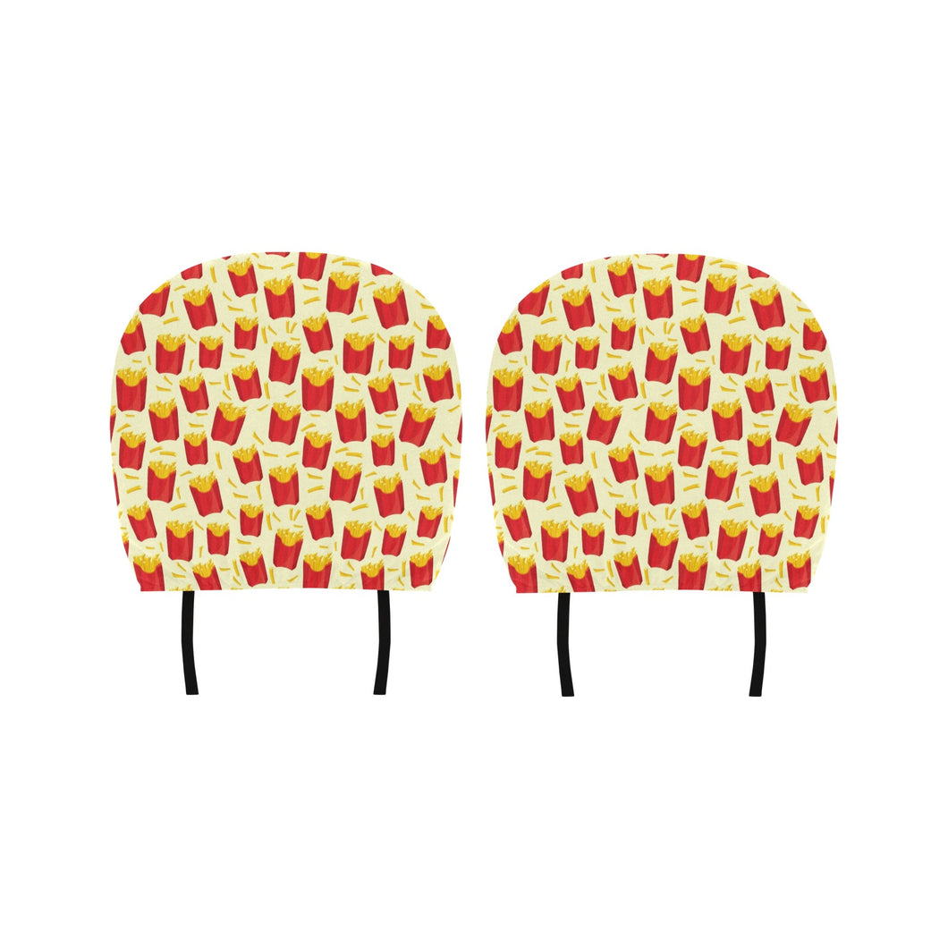 French Fries Pattern Theme Car Headrest Cover