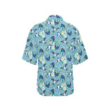 Swallow Pattern Print Design 05 Women's All Over Print Hawaiian Shirt