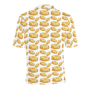 Pancake Pattern Print Design 05 Men's All Over Print Polo Shirt