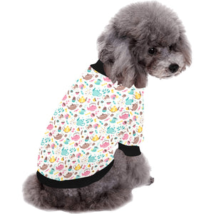 Tea pots Pattern Print Design 05 All Over Print Pet Dog Round Neck Fuzzy Shirt