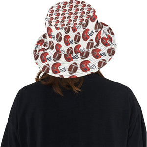 American Football Ball Red Helmet Pattern Unisex Bucket Hat