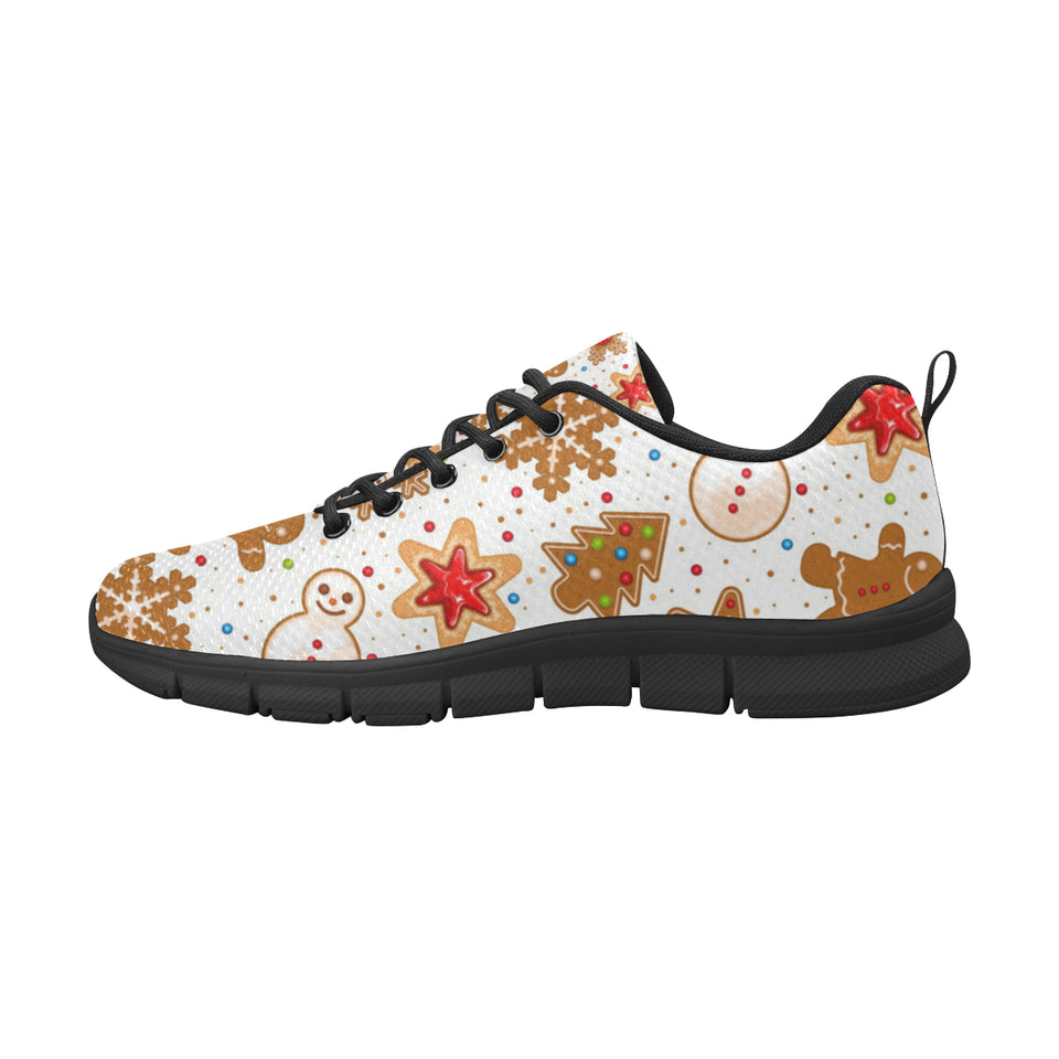 Christmas Cookie Pattern Men's Sneakers Black