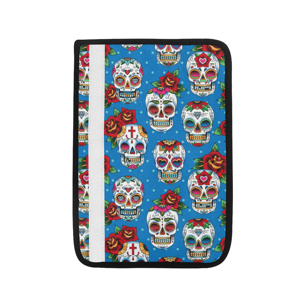 Suger Skull Rose Pattern Car Seat Belt Cover