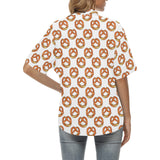 Pretzels Pattern Print Design 03 Women's All Over Print Hawaiian Shirt