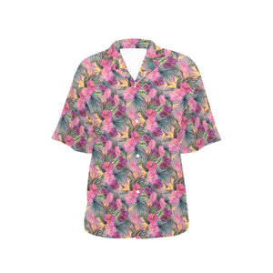 Hibiscus Pattern Print Design 03 Women's All Over Print Hawaiian Shirt