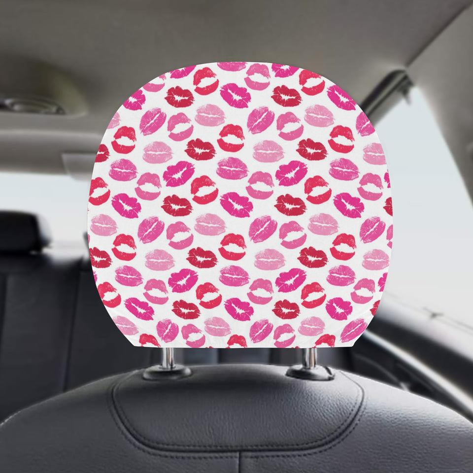 Lips Pattern Print Design 05 Car Headrest Cover