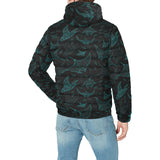 Stingray Pattern Print Design 02 Men's Padded Hooded Jacket(ModelH42)