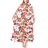 Goldfish Pattern Print Design 02 Blanket Robe with Sleeves