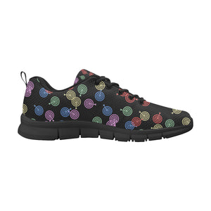 Darts Pattern Print Design 03 Women's Sneakers Black