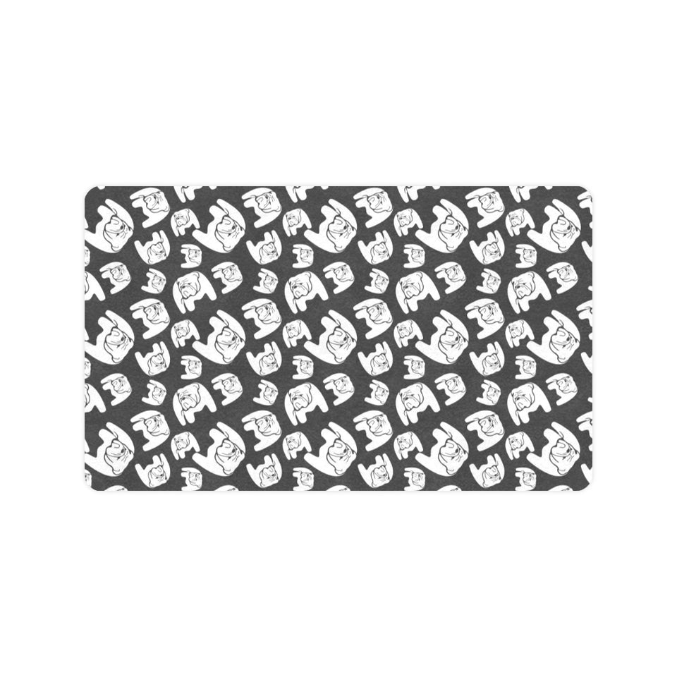 English Bulldog Pattern Print Design 02 Doormat