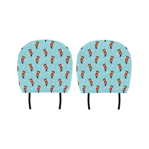 Otter Heart Pattern Car Headrest Cover