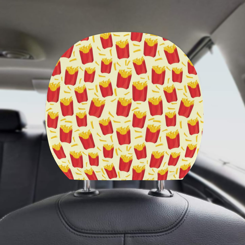 French Fries Pattern Theme Car Headrest Cover