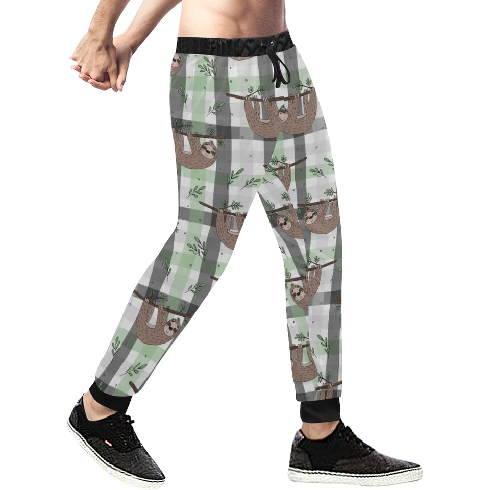 Sloth Pattern Stripe Background Unisex Casual Sweatpants