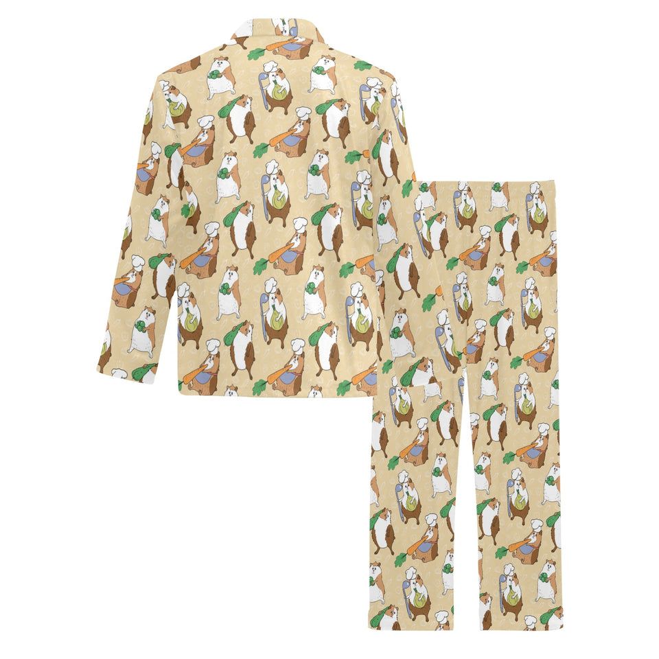 Guinea Pig Pattern Print Design 02 Men's Long Pajama Set