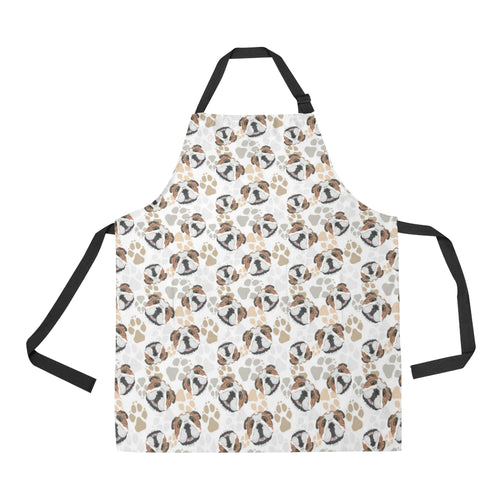 English Bulldog Pattern Print Design 01 Adjustable Apron