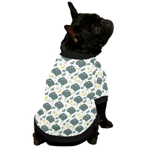 Stingray Pattern Print Design 03 All Over Print Pet Dog Round Neck Fuzzy Shirt