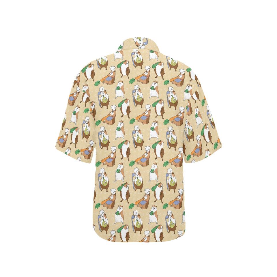 Guinea Pig Pattern Print Design 02 Women's All Over Print Hawaiian Shirt