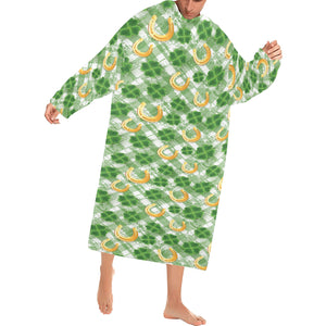 Horseshoes Pattern Print Design 05 Blanket Robe with Sleeves