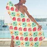 Ladybug Pattern Print Design 02 Beach Towel