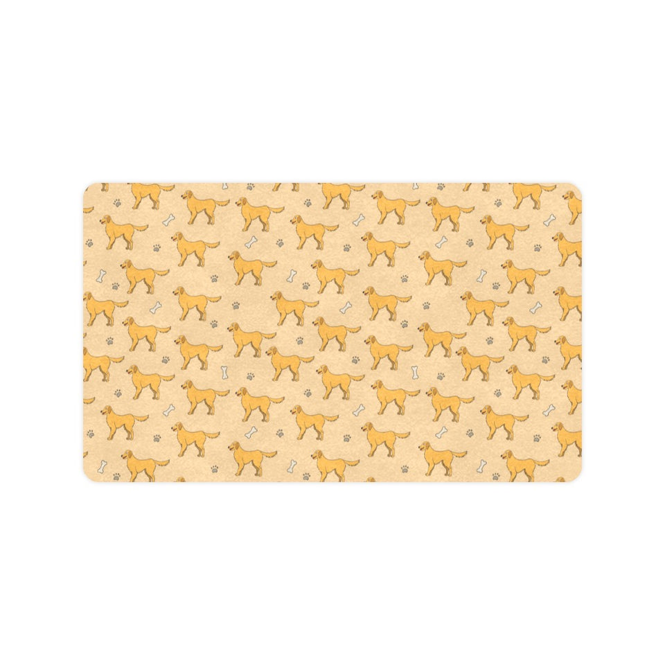 Golden Retriever Pattern Print Design 04 Doormat