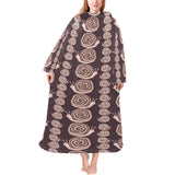 Snail Pattern Print Design 03 Blanket Robe with Sleeves