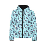 Swallow Pattern Print Design 01 Kids' Boys' Girls' Padded Hooded Jacket