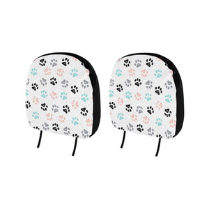 Dog Paws Pattern Print Design 02 Car Headrest Cover