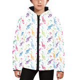 Music Notes Pattern Print Design 02 Kids' Boys' Girls' Padded Hooded Jacket