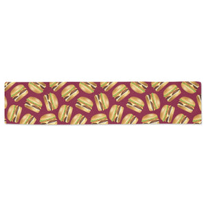 Hamburger Pattern Print Design 01 Table Runner