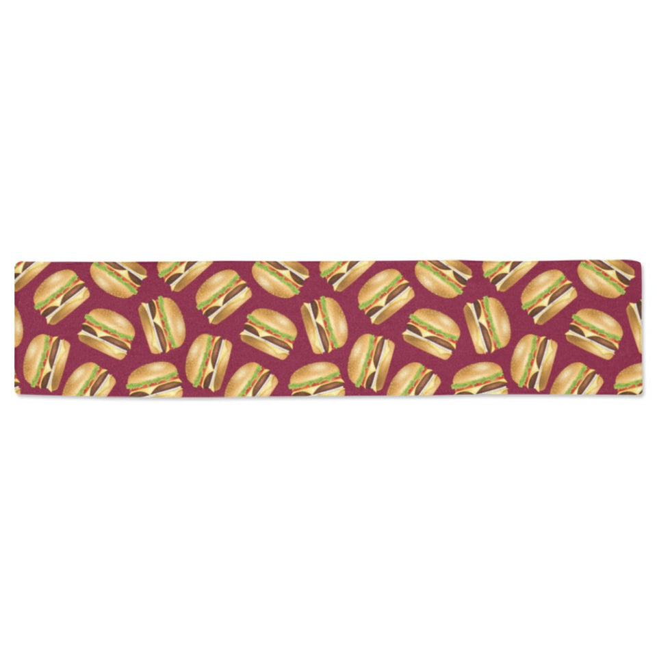 Hamburger Pattern Print Design 01 Table Runner