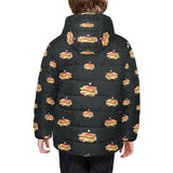 Sandwich Pattern Print Design 03 Kids' Boys' Girls' Padded Hooded Jacket