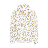 Fried Eggs Pattern Print Design 05 Men's Padded Hooded Jacket(ModelH42)