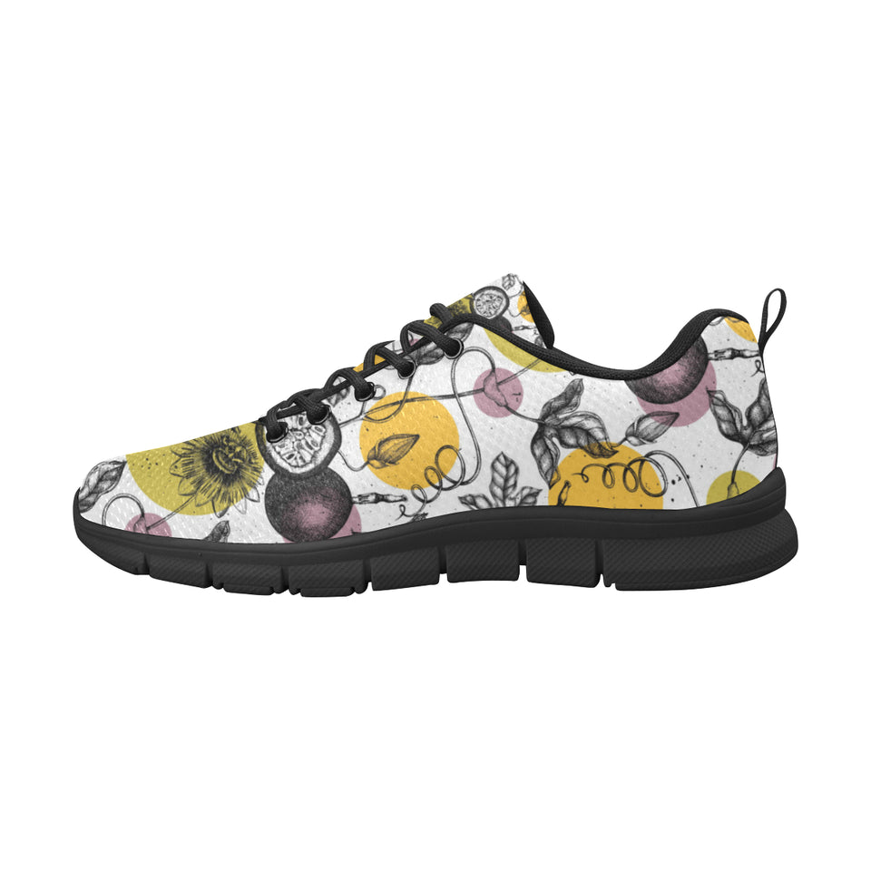 Passion Fruit Pattern Background Men's Sneakers Black