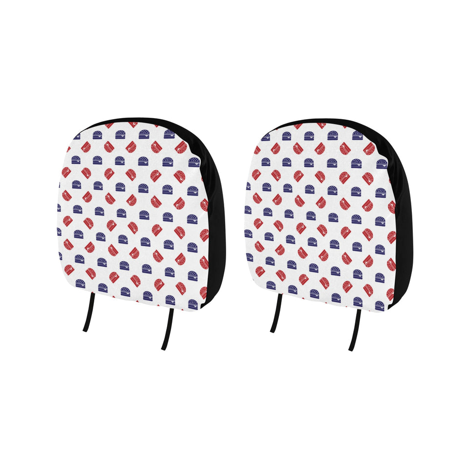 Hamburger Pattern Print Design 04 Car Headrest Cover