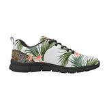 Bengal Tiger Hibicus Pattern Men's Sneakers Black