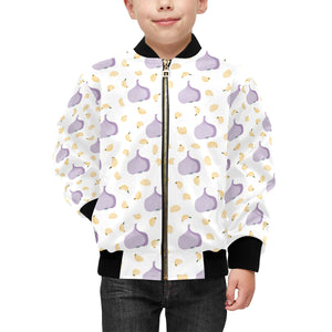 Garlic Pattern Theme Kids' Boys' Girls' Bomber Jacket