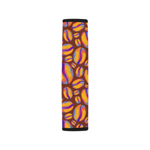 Coffee Bean Pattern Background Car Seat Belt Cover