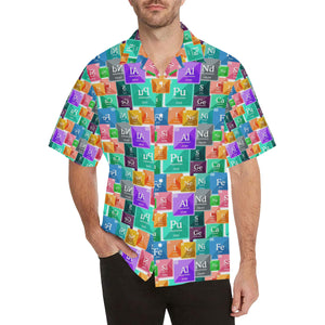 Chemistry Periodic Table Pattern Print Design 05 Men's All Over Print Hawaiian Shirt (Model T58)