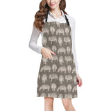 Hippopotamus Pattern Print Design 04 Adjustable Apron