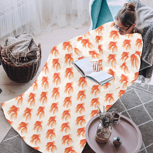 Goldfish Pattern Print Design 05 Blanket Robe with Sleeves