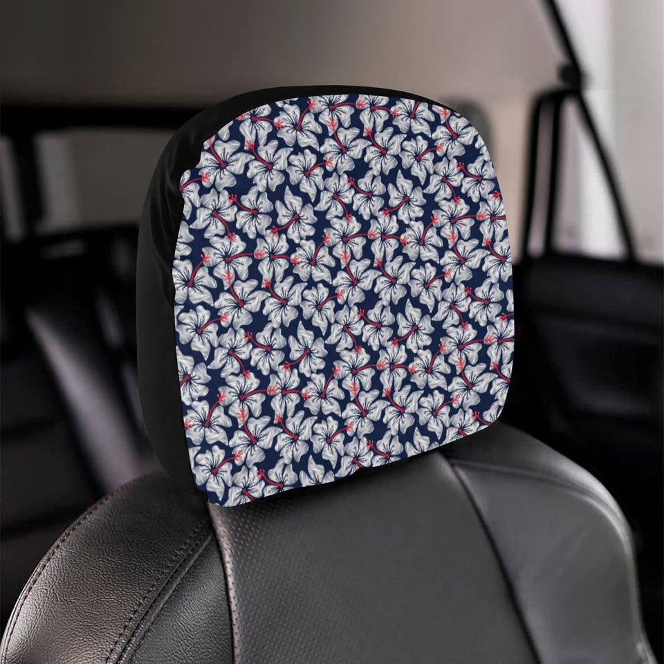 Hibiscus Pattern Print Design 02 Car Headrest Cover