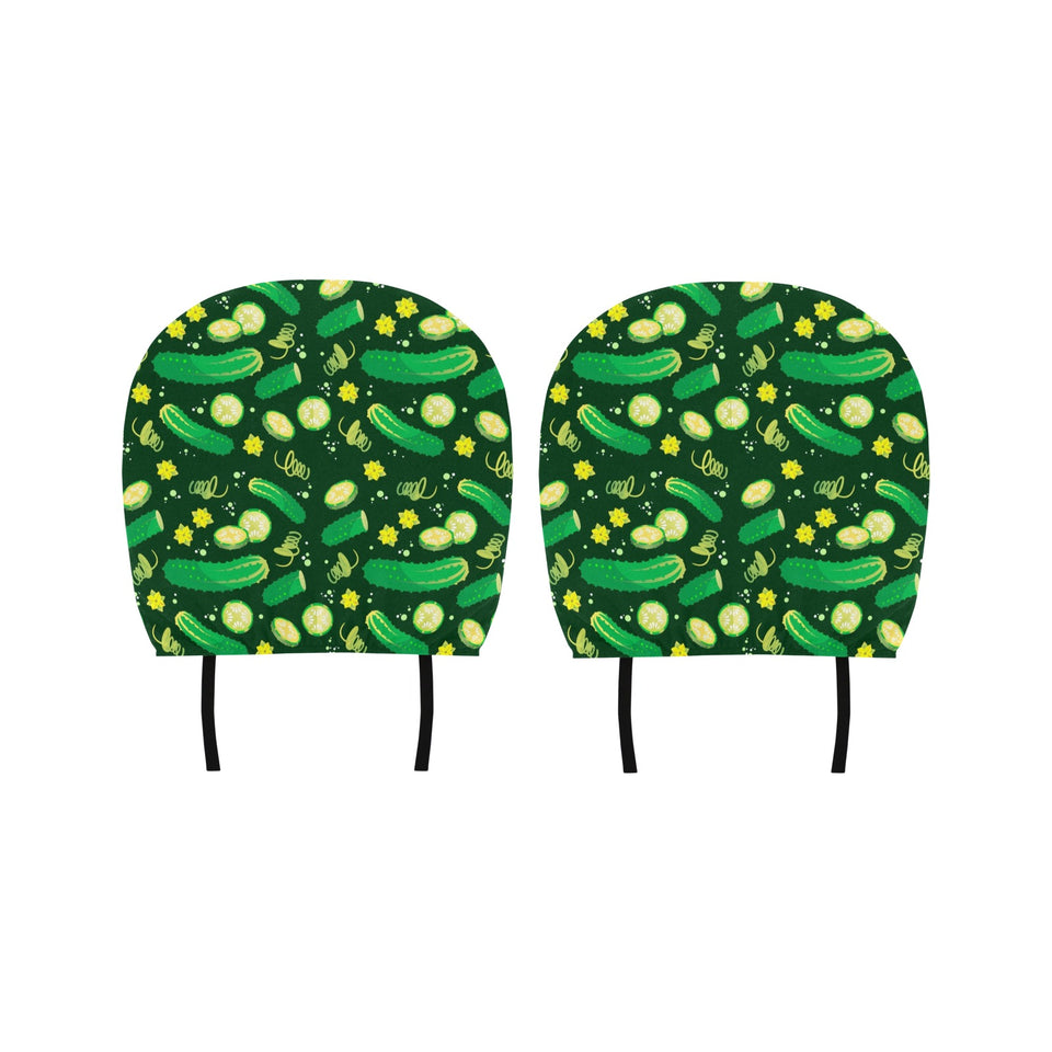 Cucumber Pattern Background Car Headrest Cover