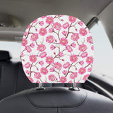 Pink Sakura Pattern Car Headrest Cover