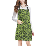 Canabis Marijuana Weed Pattern Print Design 03 Adjustable Apron