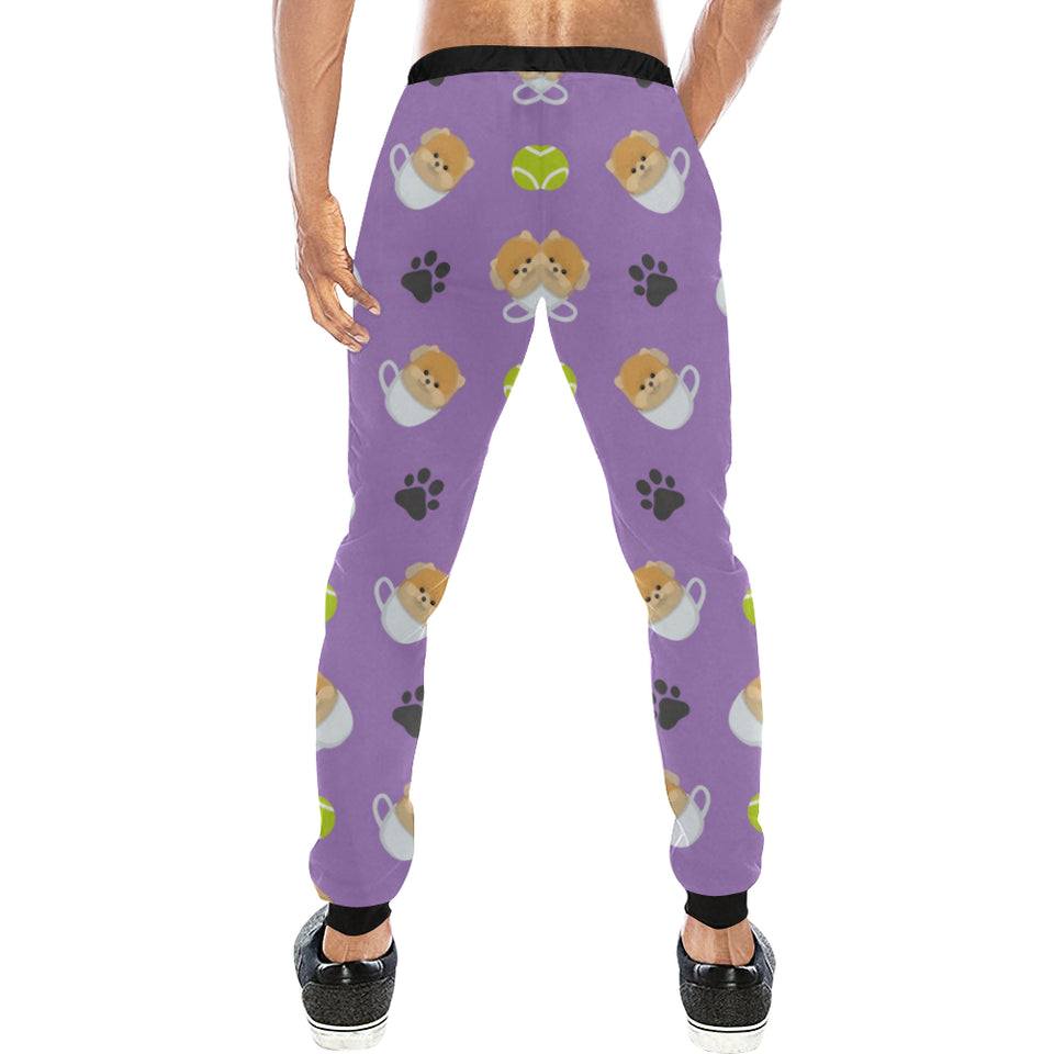 Pomeranian in Cup Pattern Unisex Casual Sweatpants