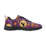 Halloween Pumpkin Witch Pattern Women's Sneakers Black