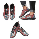 Red Theme Japanese Pattern Men's Sneakers Black