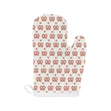 Pretzels Pattern Print Design 01 Heat Resistant Oven Mitts