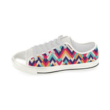 Zigzag Chevron Pattern Background Women's Low Top Canvas Shoes White